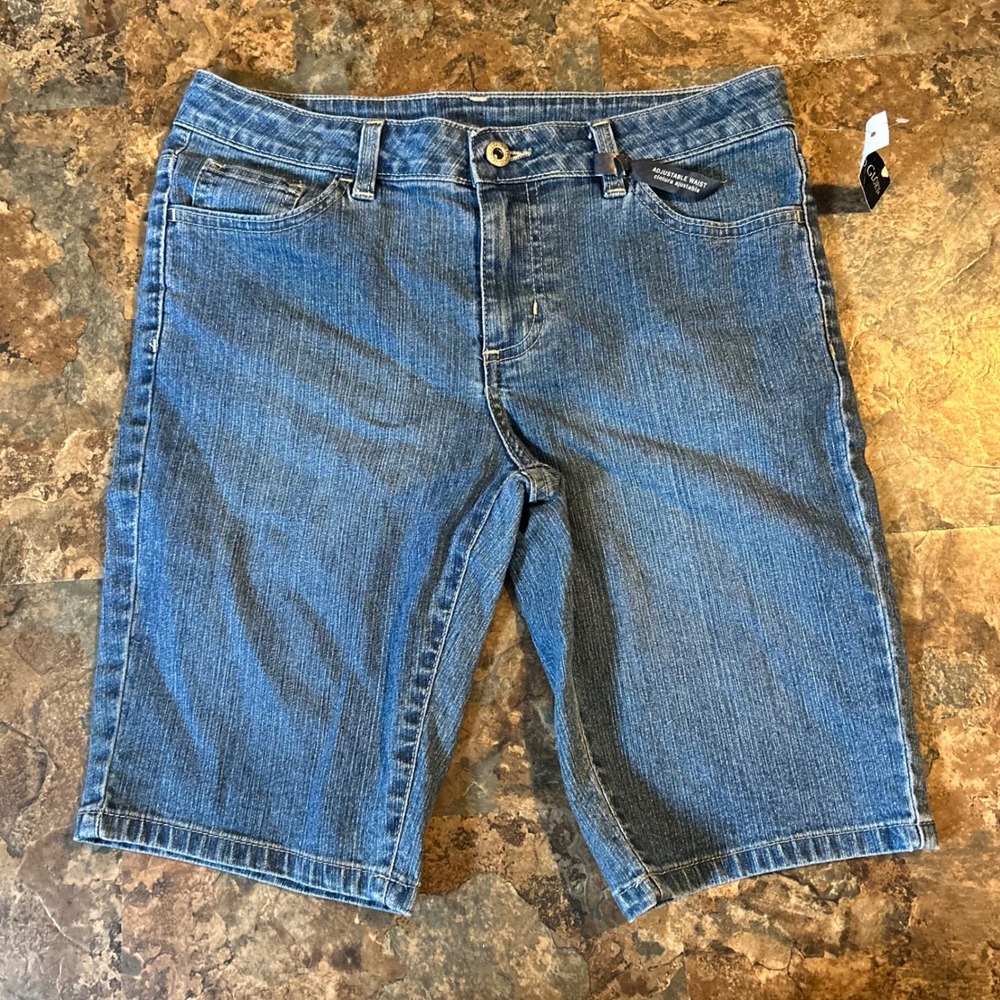 Vintage Faded Glory Jean Shorts Girls Size 14 Blue Denim Bermuda Short